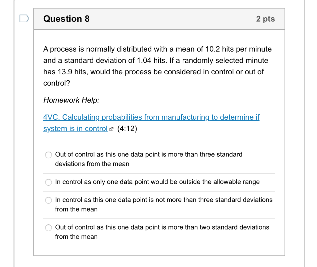 Solved question 5 2 pts a grocery stores studies how long it chegg