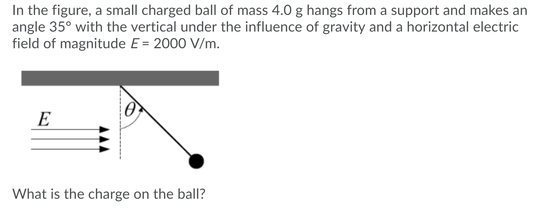 Solved 4. A small ball of mass 45 grams is connected to an