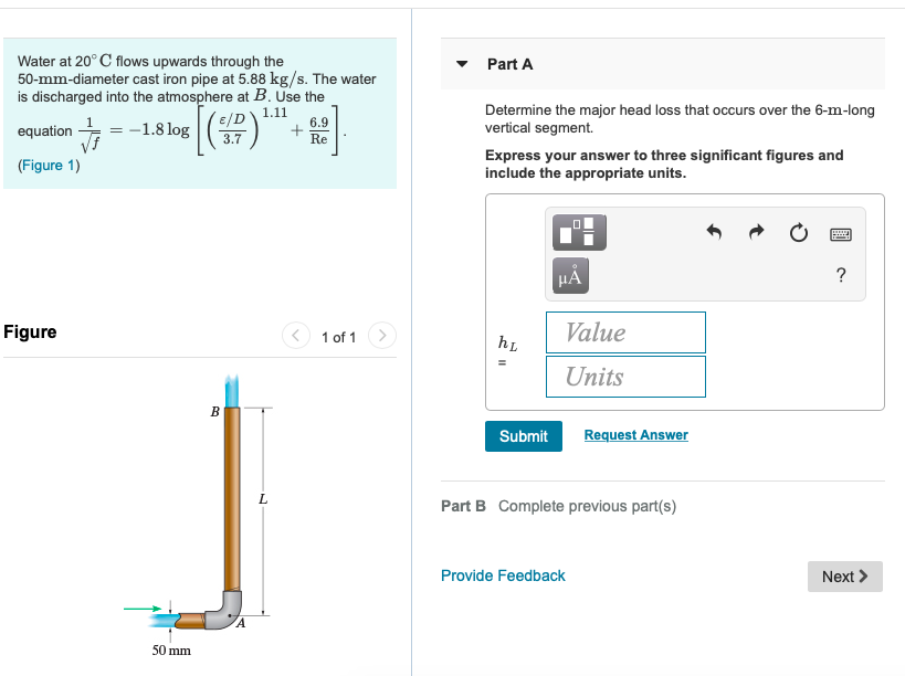 Solved Water at 20 C flows upwards through the | Chegg.com