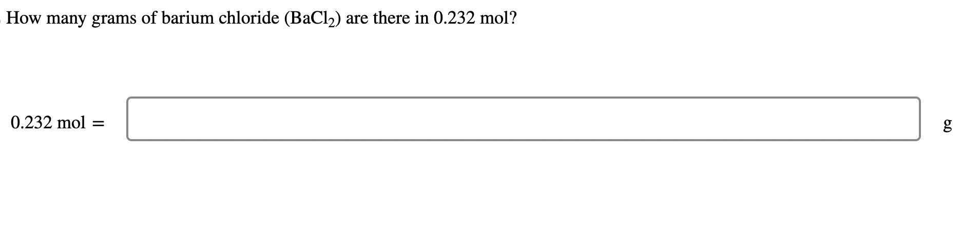 Solved How many grams of barium chloride (BaCl2) are there | Chegg.com