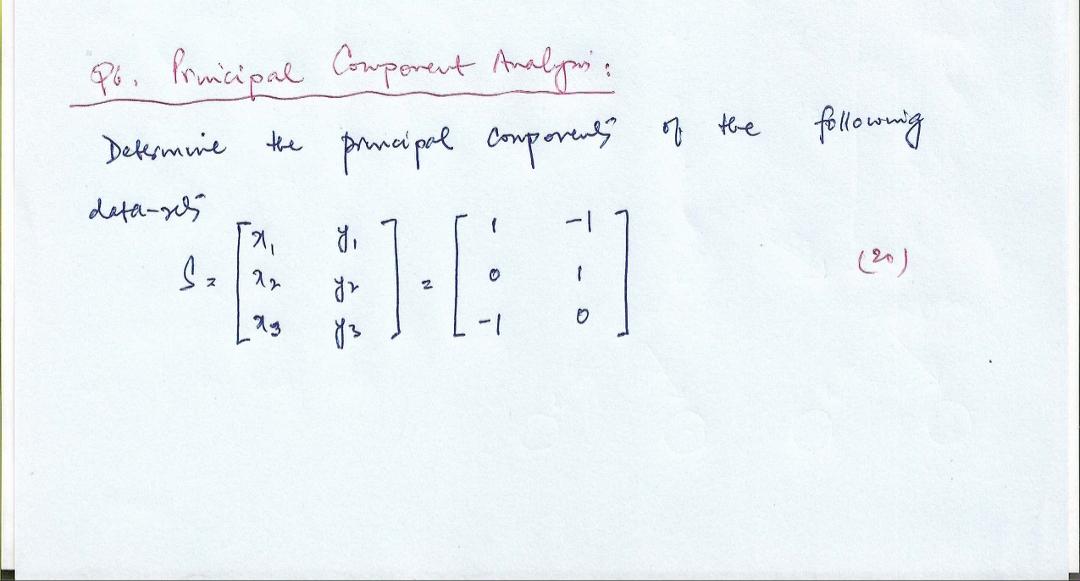 Solved Po. Principal Component Analysis Determine the | Chegg.com