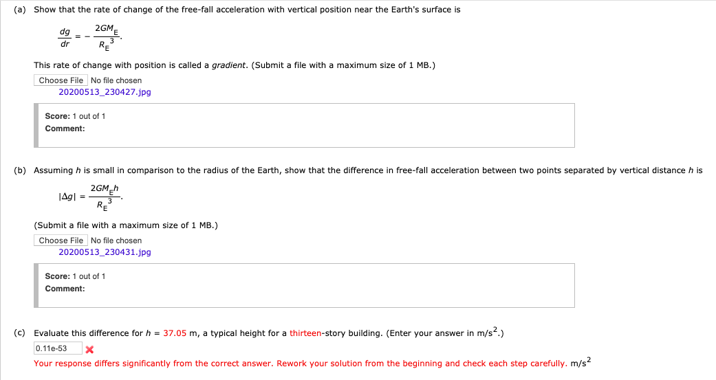 Solved (a) Show that the rate of change of the free-fall | Chegg.com