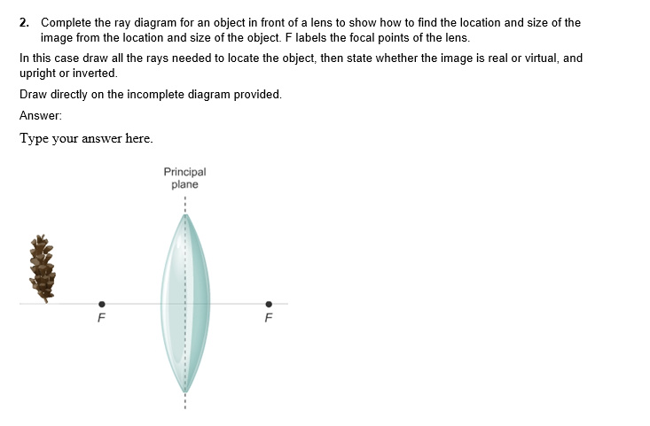 Solved 2. Complete the ray diagram for an object in front of | Chegg.com