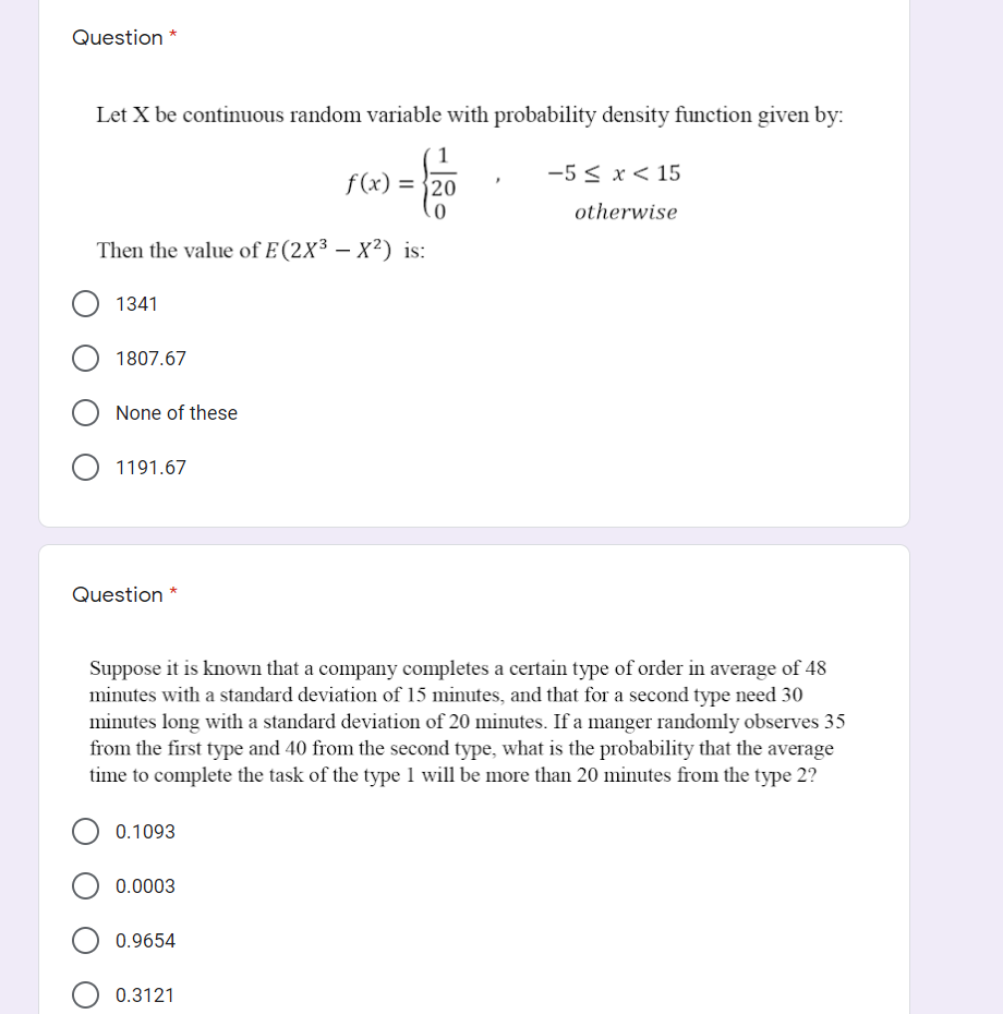 Solved Question * Let X Be Continuous Random Variable With | Chegg.com