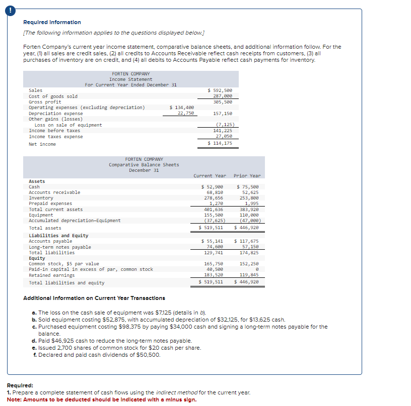 Solved Requlred Information [the Following Information 