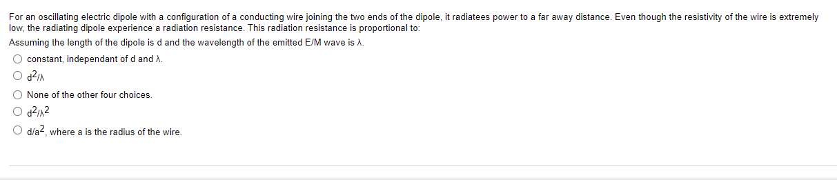 Solved For an oscillating electric dipole with a | Chegg.com
