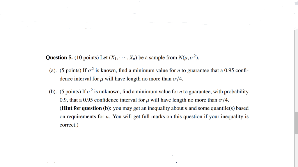 Solved Question 5. (10 points) Let (X1, · · · , Xn) be a | Chegg.com
