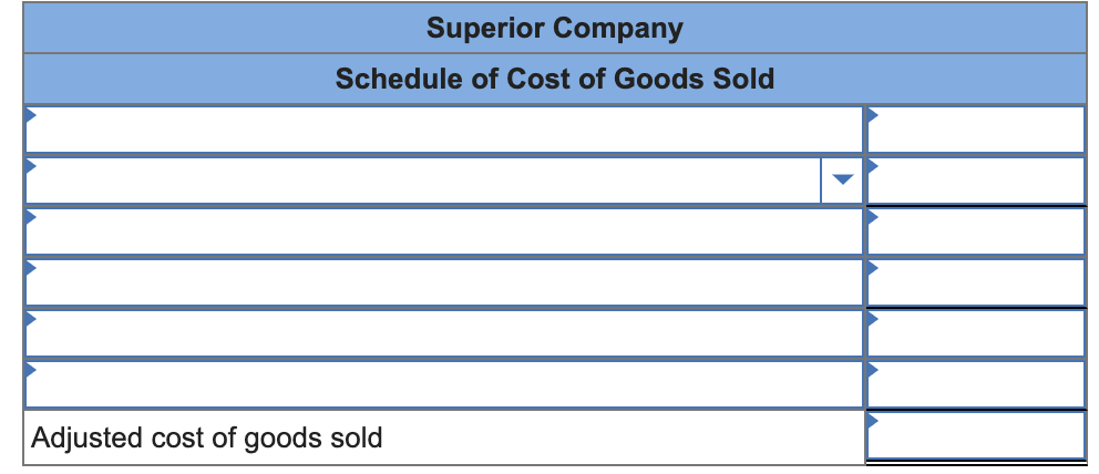 Solved Superior Company provided the following data for the | Chegg.com