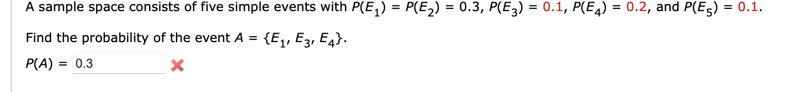 Solved A sample space consists of five simple events with | Chegg.com
