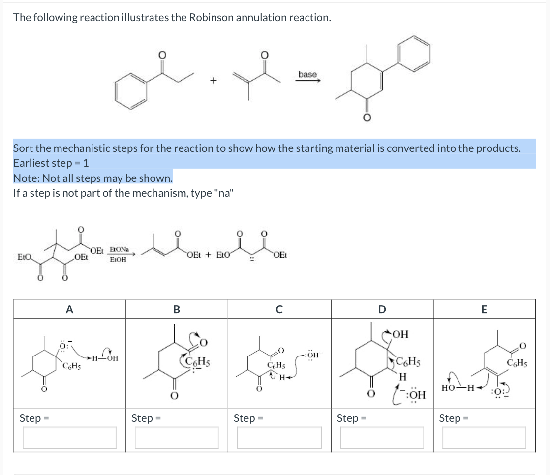 Solved The Following Reaction Illustrates The Robinson 