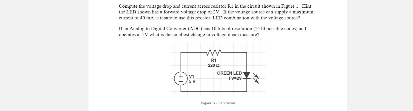 Solved Compute the voltage drop and current across resistor | Chegg.com