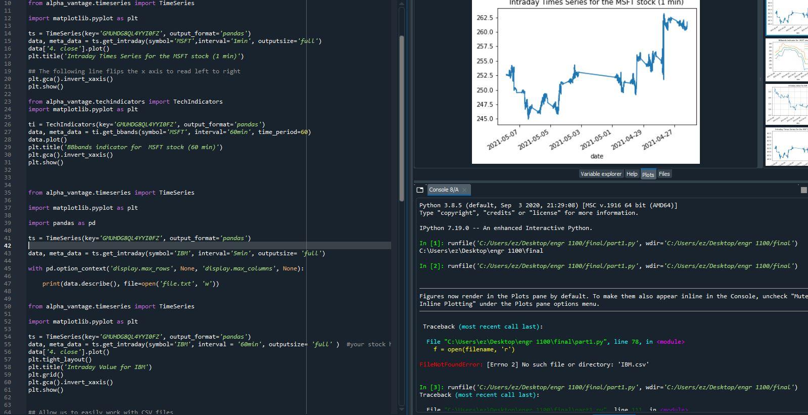 Solved Python. im suppose to be using the API alphavantage. | Chegg.com