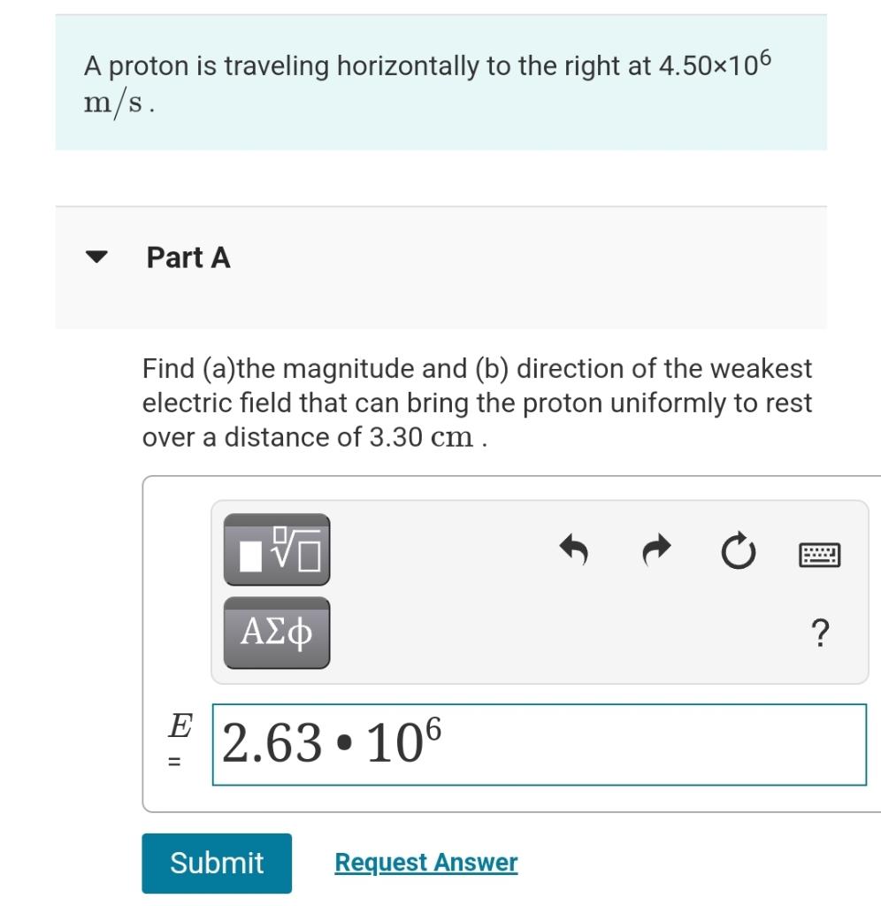 Solved A Proton Is Traveling Horizontally To The Right At 5911