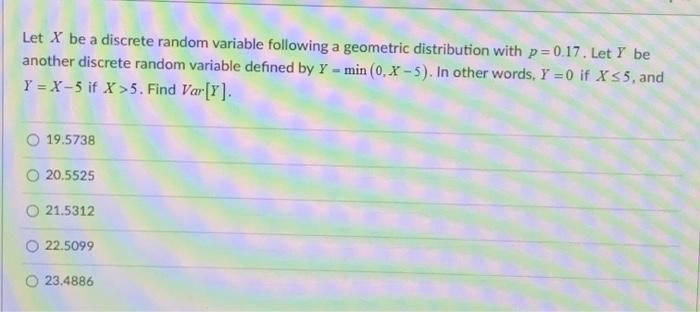 Solved Let X be a discrete random variable following a | Chegg.com
