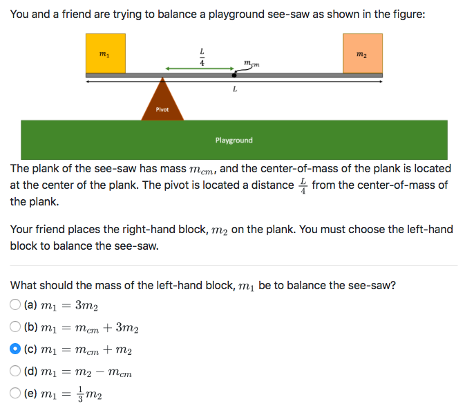 Solved You and a friend are trying to balance a playground | Chegg.com