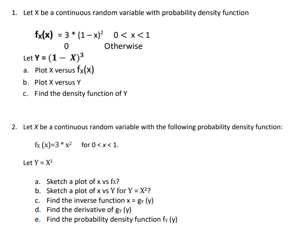 Solved 1. Let X be a continuous random variable with | Chegg.com