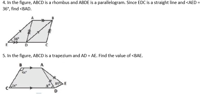 Solved 4. In the figure, ABCD is a rhombus and ABDE is a | Chegg.com