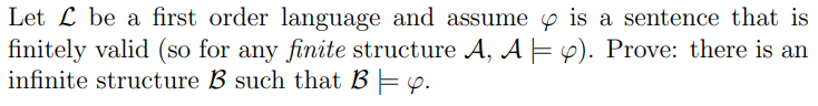 Let L be a first order language and assume φ is a | Chegg.com
