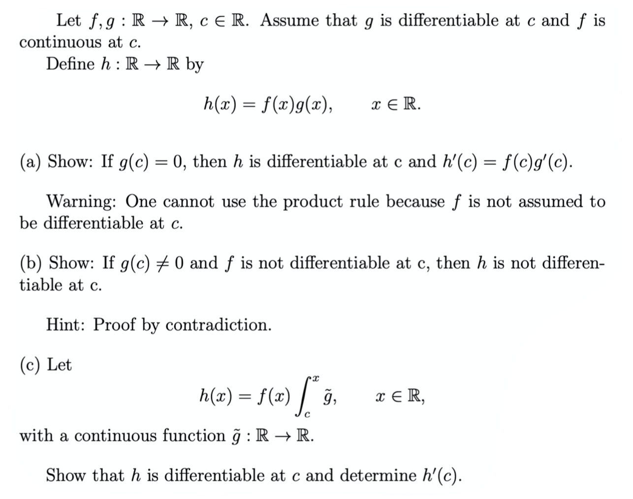 Solved Let F G R R Ce R Assume That G Is Differentia Chegg Com