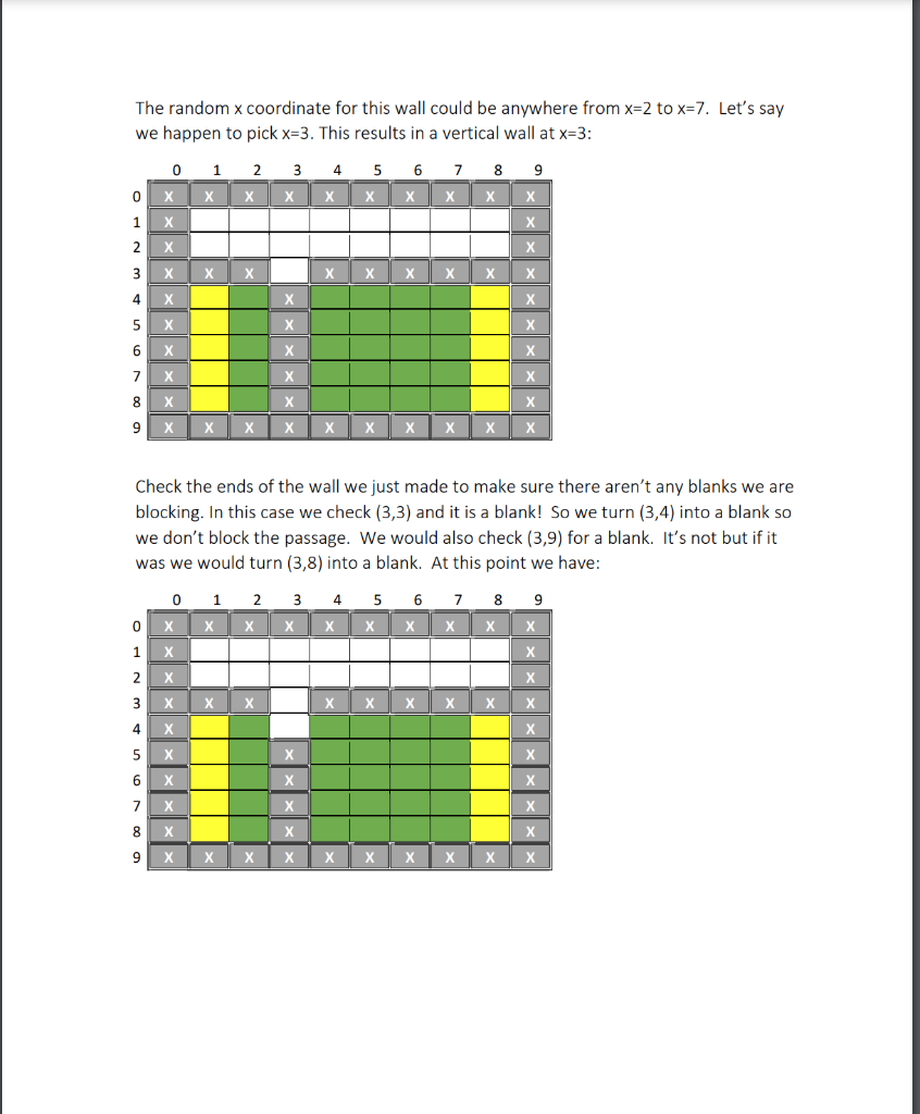 C++ 3) Recursive Maze Generation TO DO: Write a | Chegg.com