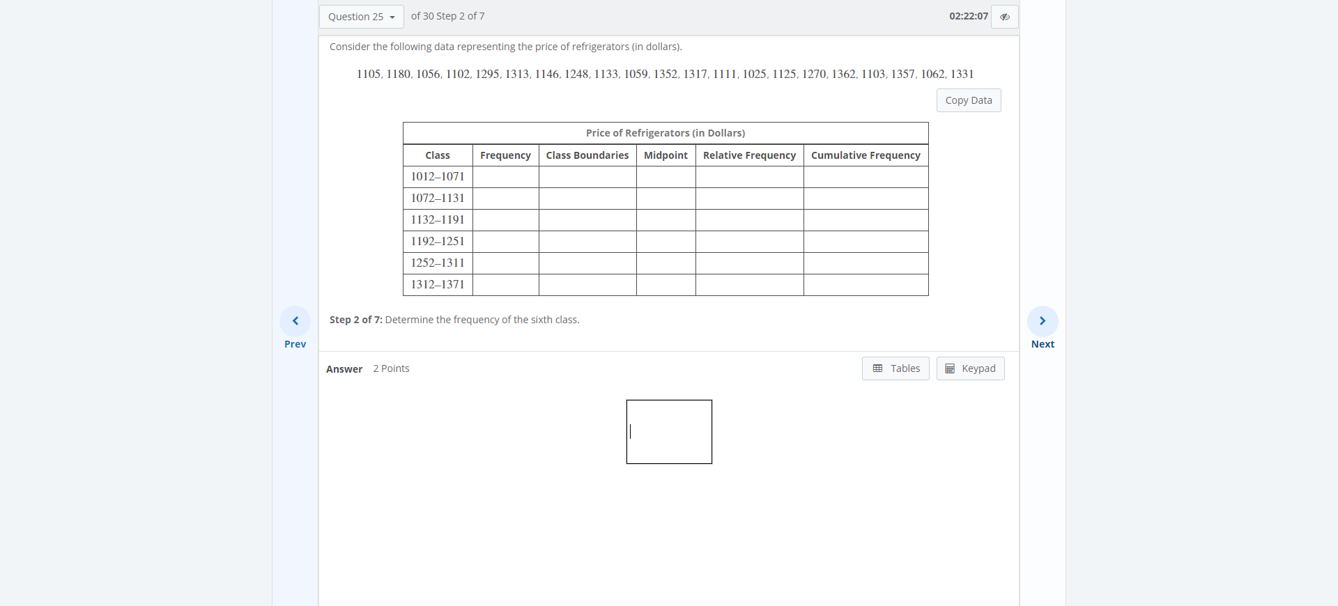 Solved Question 25 Of 30 Step 1 Of 7 02 22 11 Consider The Chegg Com