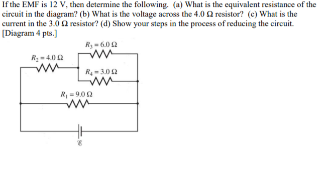 Solved If the EMF is 12 V, then determine the following. (a) | Chegg.com