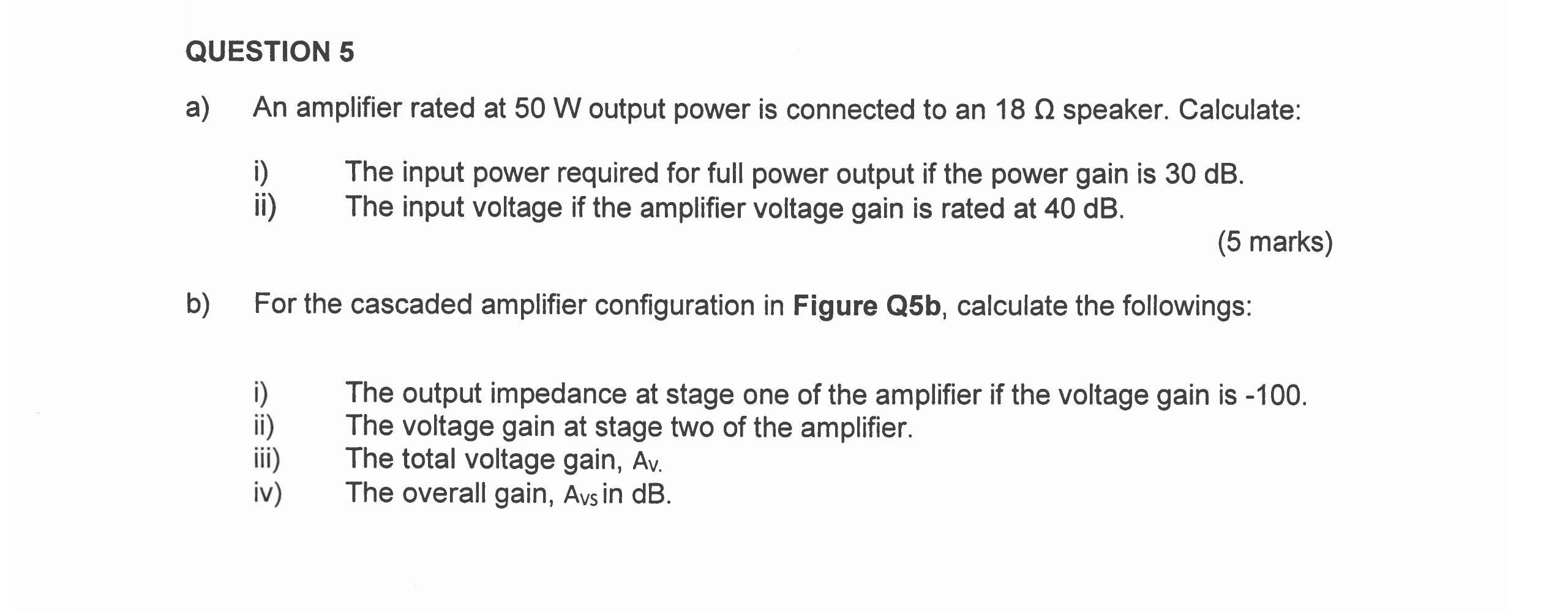 Solved a. An amplifier rated at 40-W output is connected to