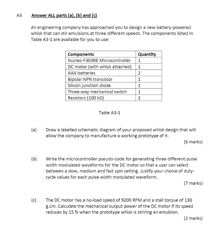 Solved An engineering company has approached you to design a | Chegg.com