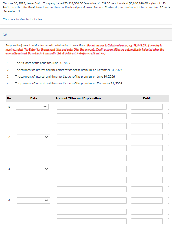 Solved On June 30,2025 , James Smith Company issued | Chegg.com