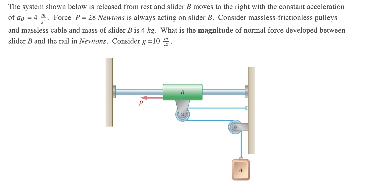 Solved m = The system shown below is released from rest and | Chegg.com