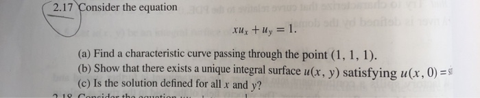 Solved 2.17 Consider the equation (a) Find a characteristic | Chegg.com