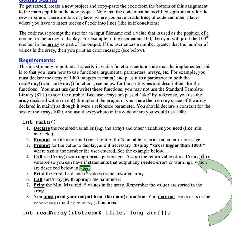 To get started, create a new project and copy-paste | Chegg.com