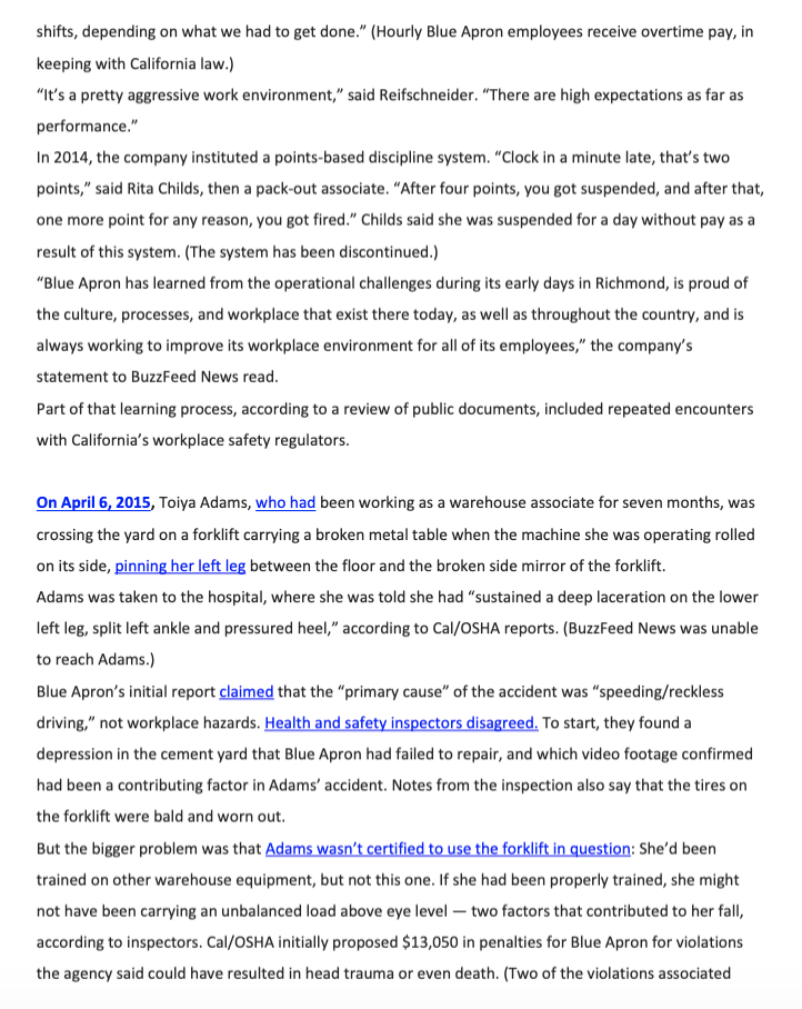 Solved What are some of the problems Blue Apron is