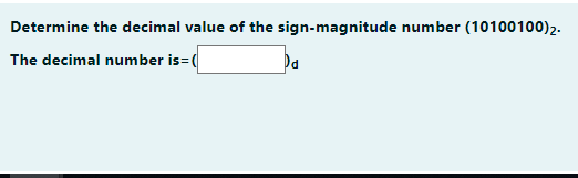 sign magnitude to decimal