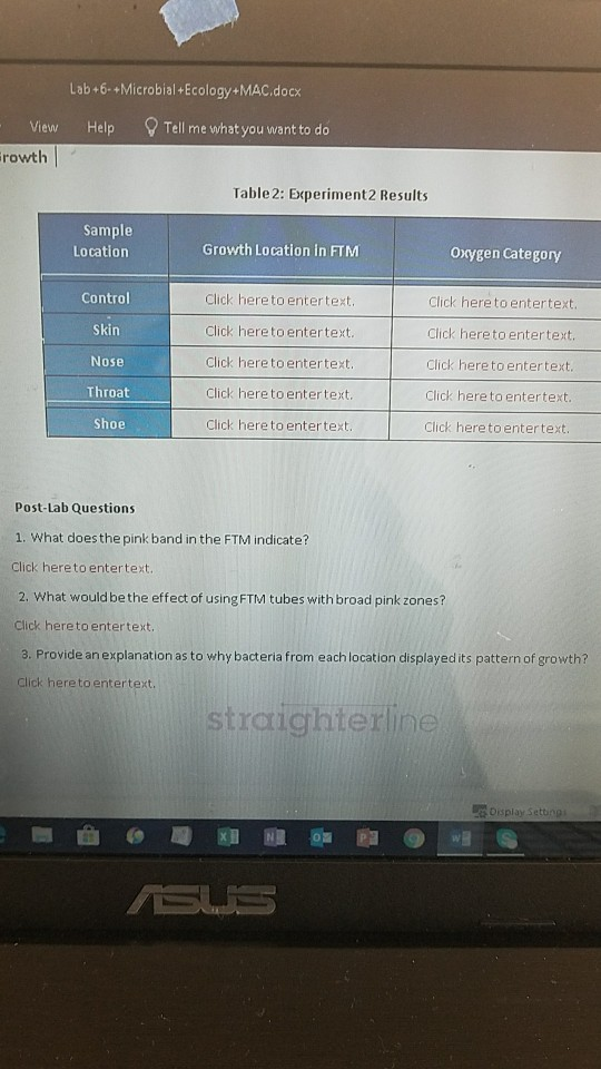 Solved Lab+6-+Microbial+Ecology+MAC.docx View Help Tell me | Chegg.com