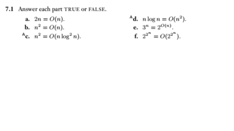 Solved 7 1 Answer Each Part True Or False A 2n O N Chegg Com