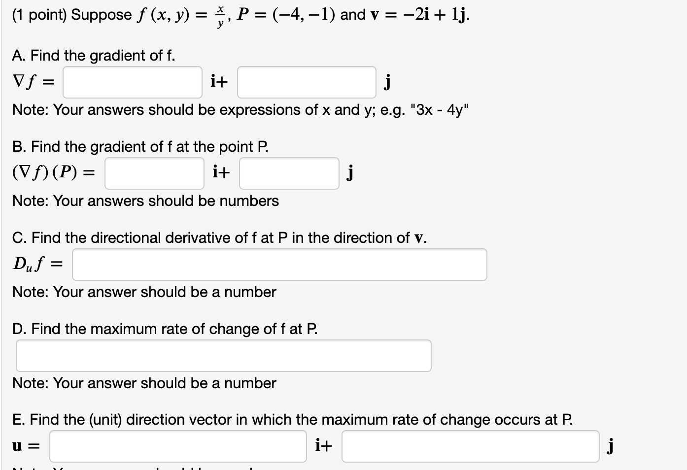 Solved 1 Point Suppose ƒ X Y P 4 1 And V