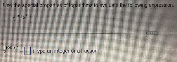evaluate using the properties of logarithms 10 log √ 5