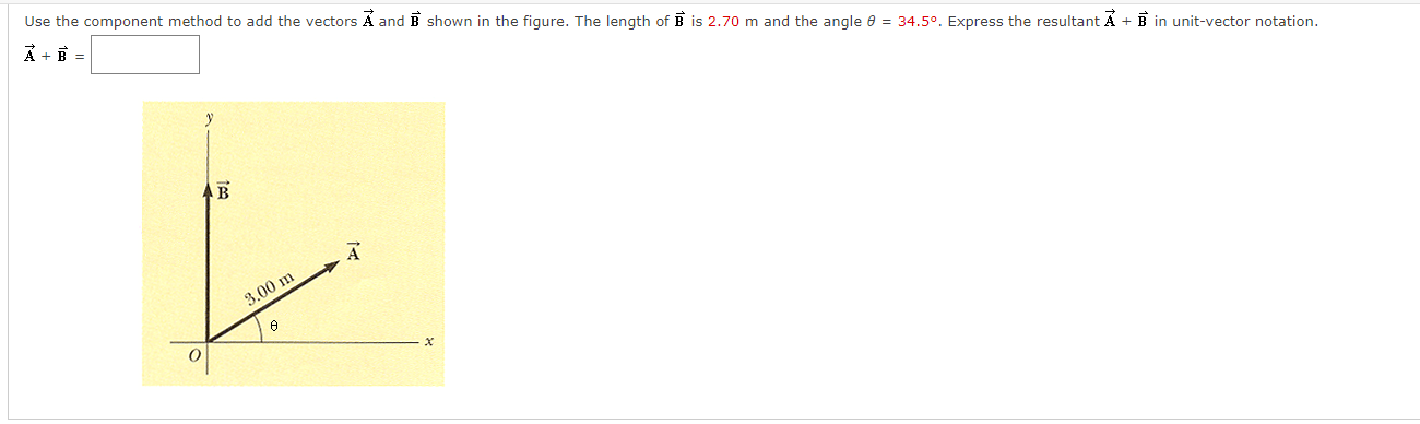Solved Use the component method to add the vectors A and B | Chegg.com