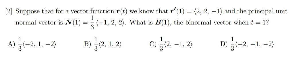Solved 2 Suppose that for a vector function r(t) we know | Chegg.com