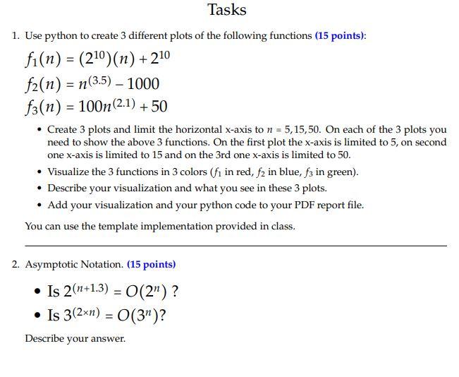 Solved 1. Use python to create 3 different plots of the | Chegg.com