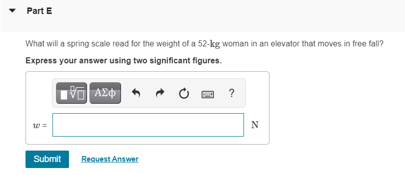 Solved Part E What Will A Spring Scale Read For The Weight | Chegg.com