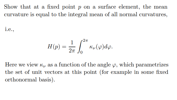 Solved Show that at a fixed point p on a surface element, | Chegg.com