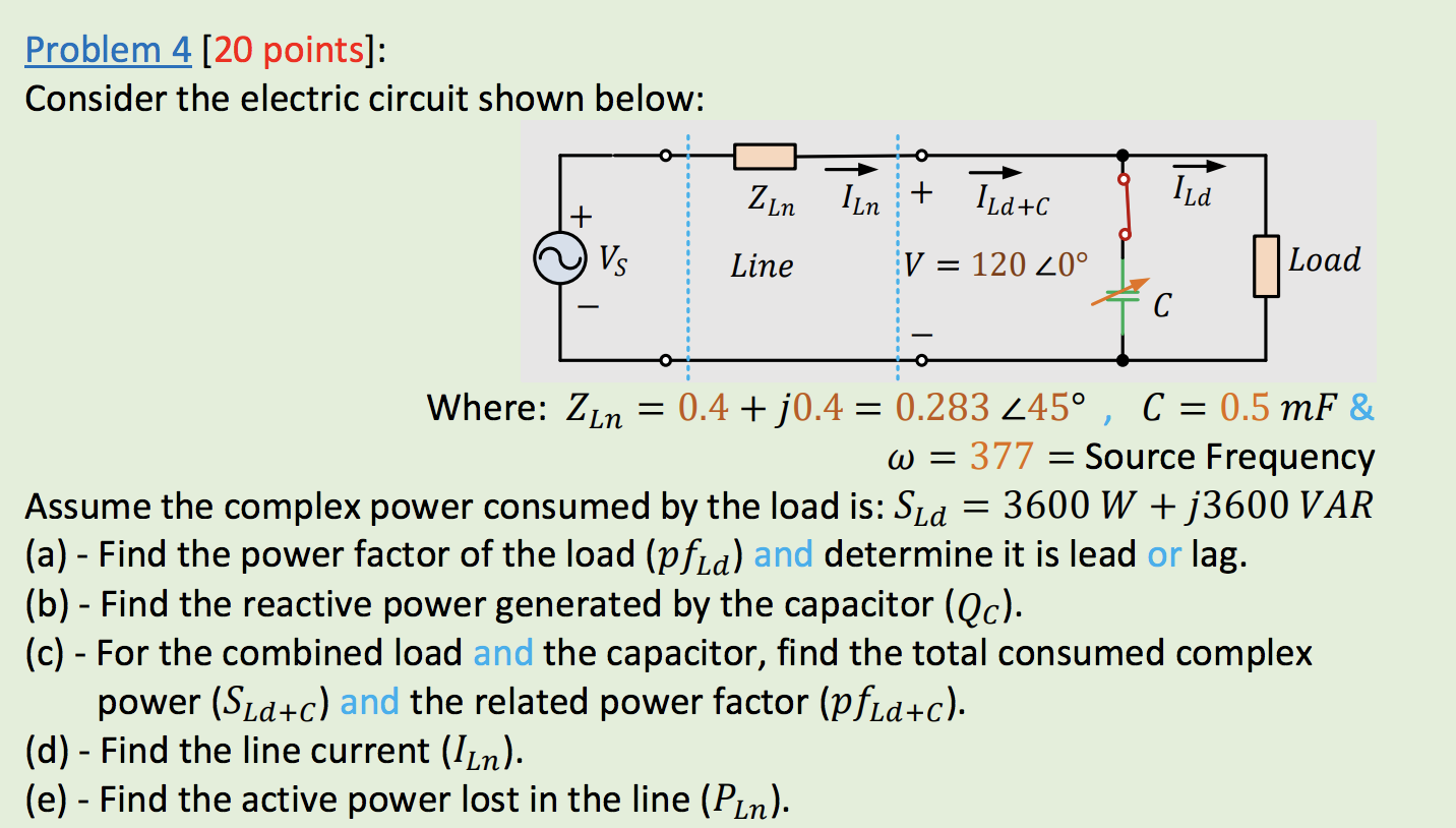 Solved Problem 4 [20 points]: Consider the electric circuit | Chegg.com