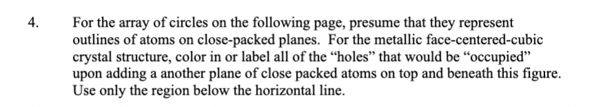 Solved For the array of circles on the following page, | Chegg.com