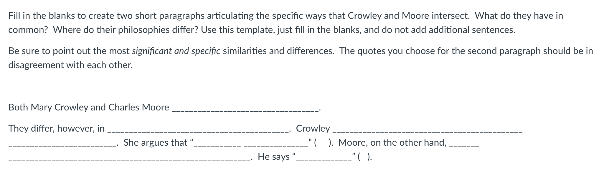 Fill in the blanks to create two short paragraphs | Chegg.com