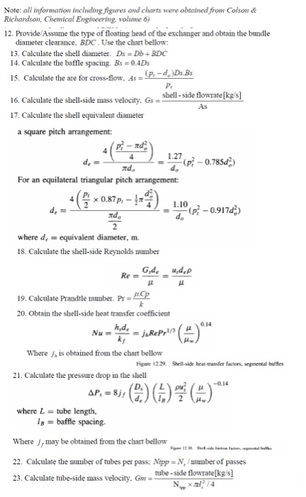 Solved esign of a shell and tube heat exchanger 20 t/h of | Chegg.com