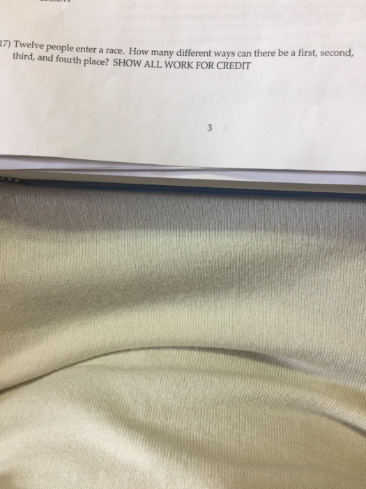 Solved Twelve people enter a race. How many different ways | Chegg.com