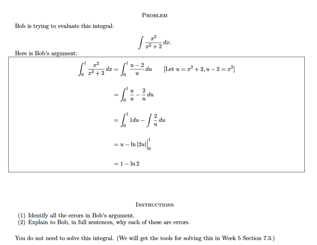 Solved PROBLEM Bob is trying to evaluate this integral: 22 | Chegg.com