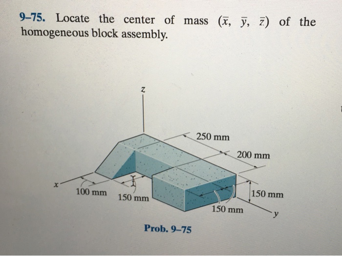 Solved Locate The Center Of Mass (x Bar, Y Bar, Z Bar) Of | Chegg.com